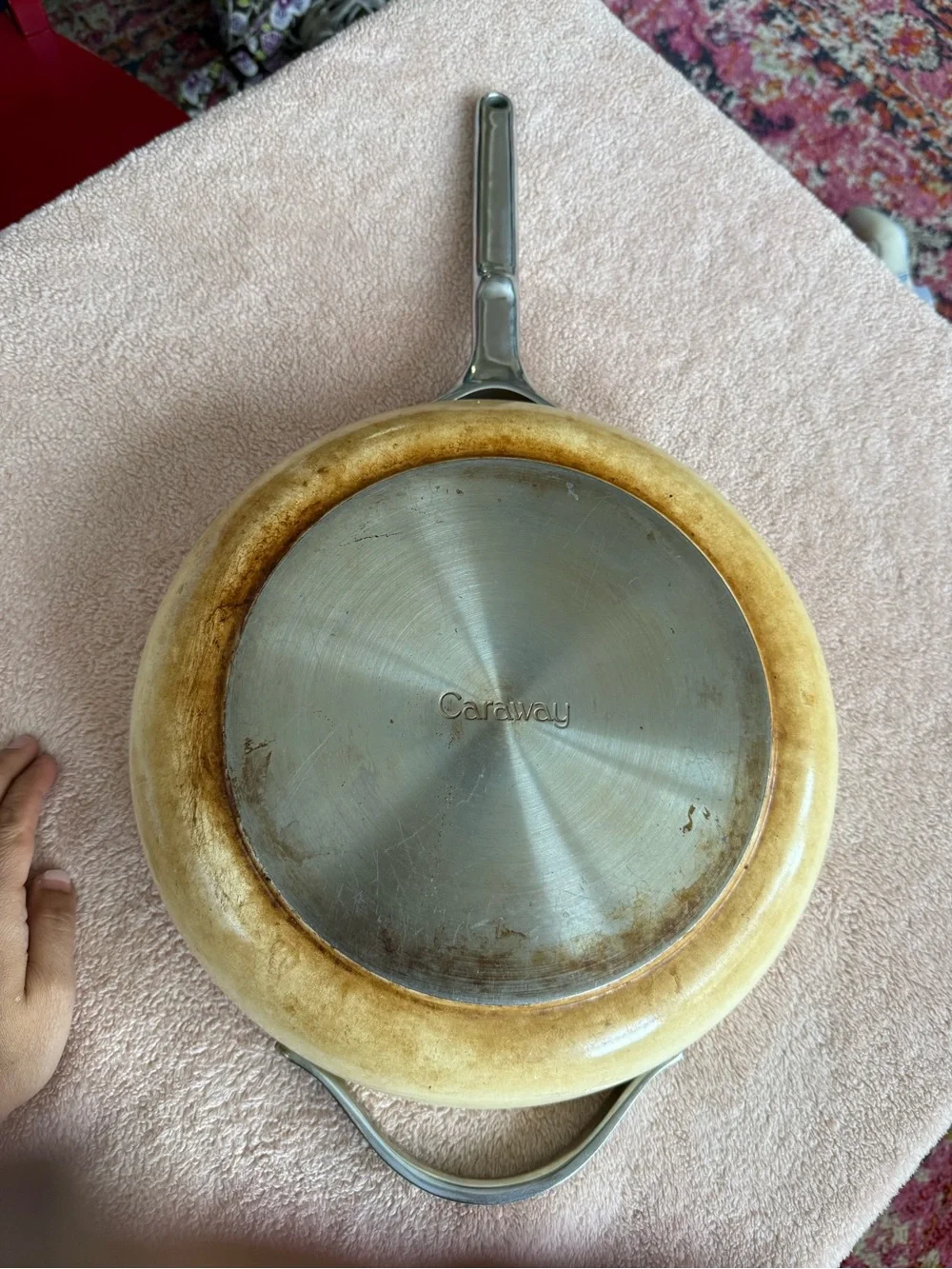 Caraway 4.5 qt Ceramic Saute Pan with 12” Lid, Cream, Two-Piece Set